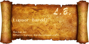 Lupsor Bardó névjegykártya